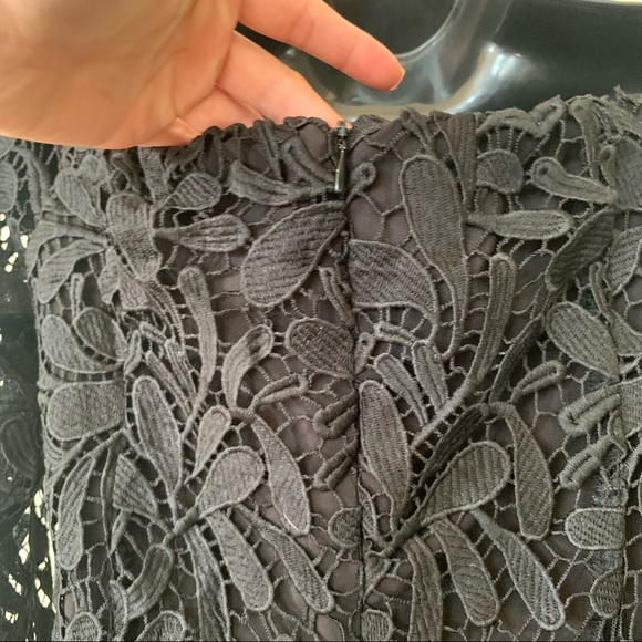 Bardot Black Lace Bell Sleeve Off Shoulder Mini Dress - Picture 11 of 12